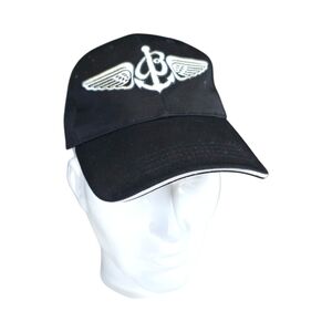 Breitling 1884 Hat Black Embroidered Watch Big Logo Adjustable Cap Strapback